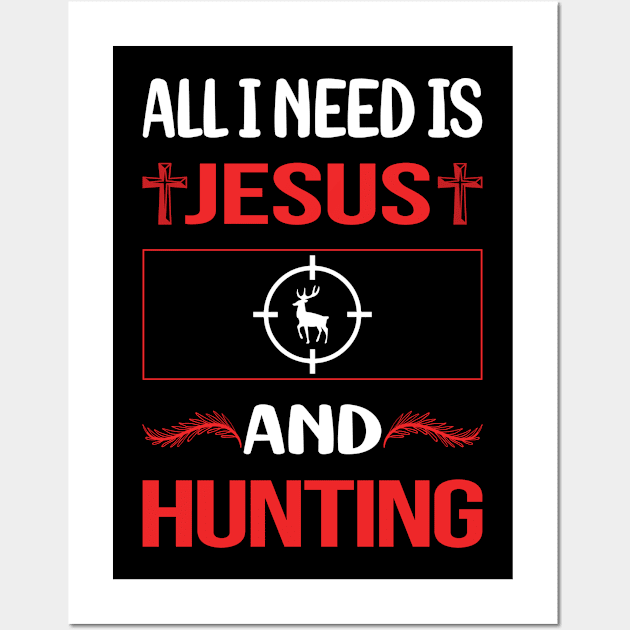 Funny Jesus Hunting Wall Art by Happy Life